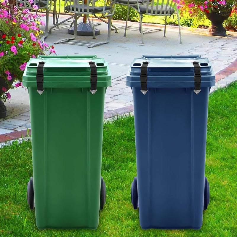 QUFA Raccoon Resistant Trash Can Lock Strap - Prevent Animal Rummaging & Secure Lid, Windproof Garbage Can Lock for Outdoor Use - 2-Piece Set - Image 5